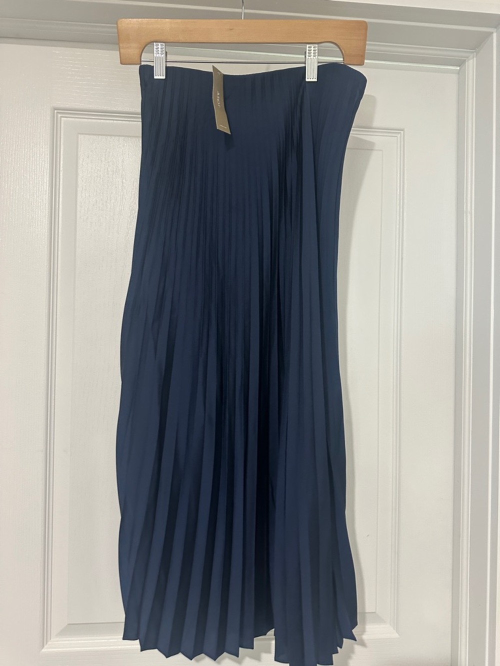 J. Crew Navy Pleated Midi Skirt